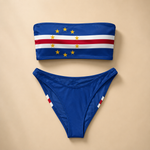 Fato de Banho Bandeau Bandeira Cabo Verde - Mulher