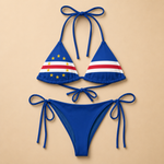 Biquíni Reciclado Todo Padrão Bandeira Cabo Verde - Mulher