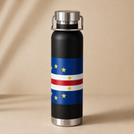 Bouteille isotherme sous vide en cuivre - Drapeau Cabo Verde