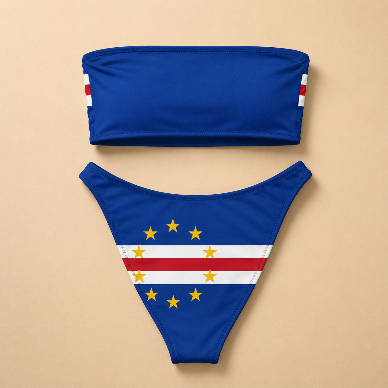 Fato de Banho Bandeau Bandeira Cabo Verde - Mulher