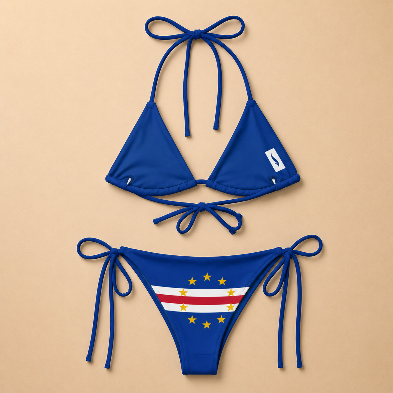 Biquíni Reciclado Todo Padrão Bandeira Cabo Verde - Mulher