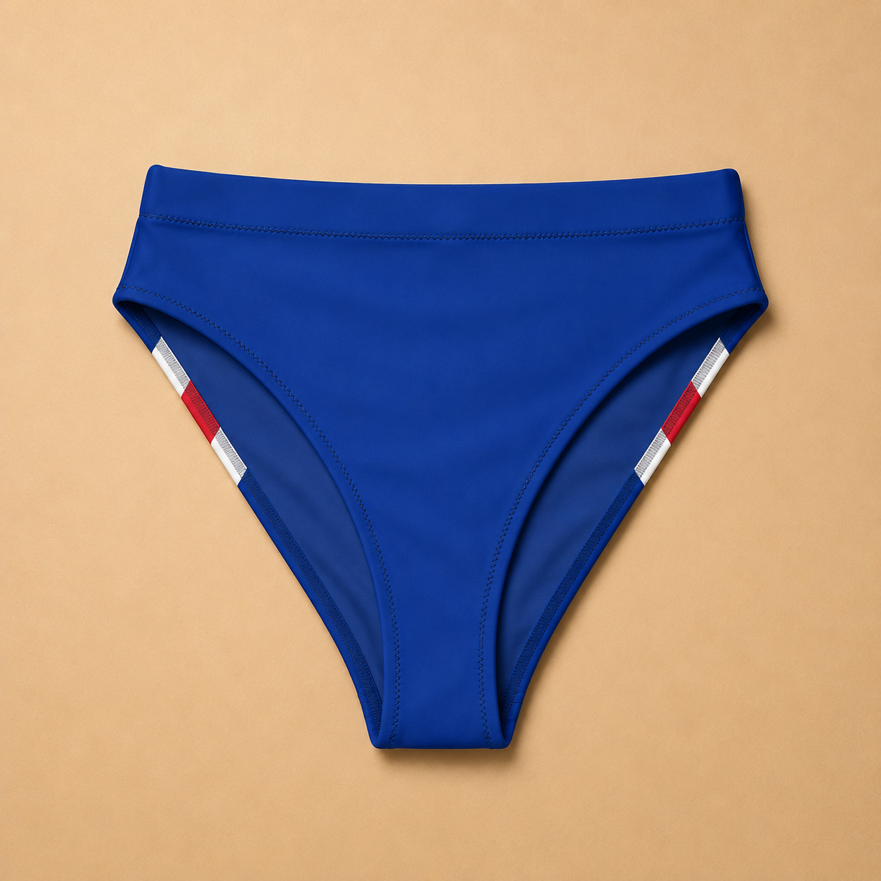 Parte de Baixo de Biquíni Cintura Alta com Padrão de Bandeira de Cabo Verde - Mulher