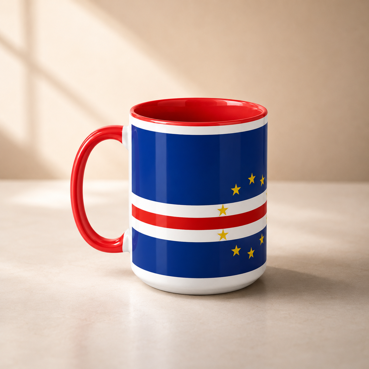 Mug à Intérieur Coloré - Drapeau Cabo Verde