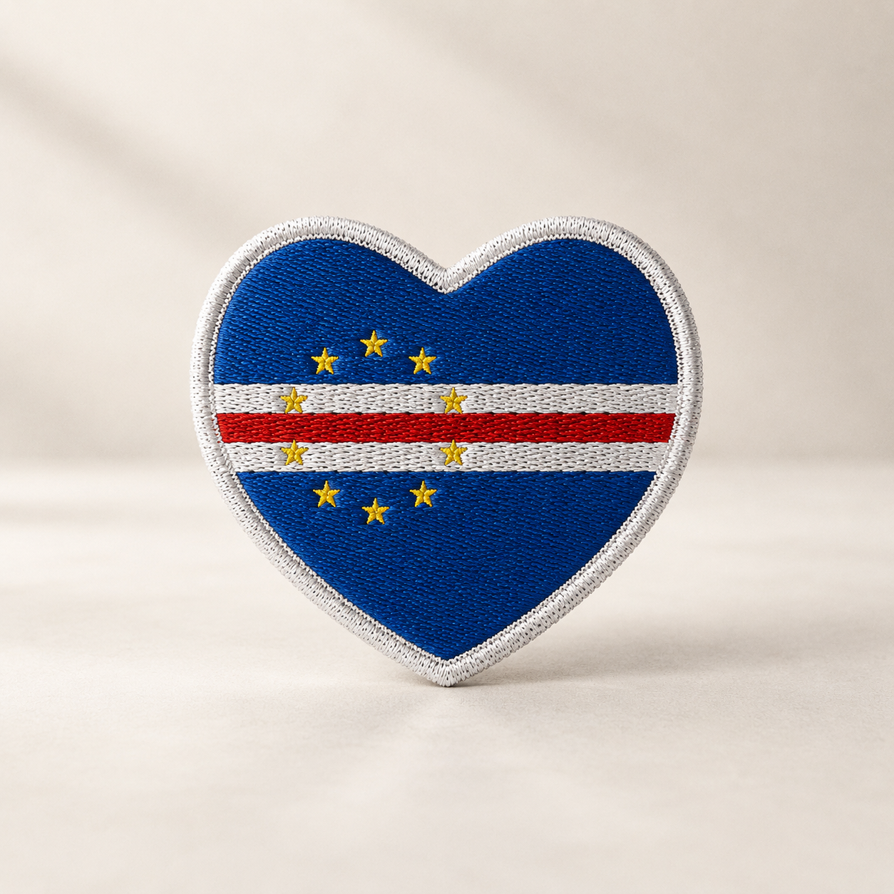 Patchs brodés coeur - Drapeau Cabo Verde