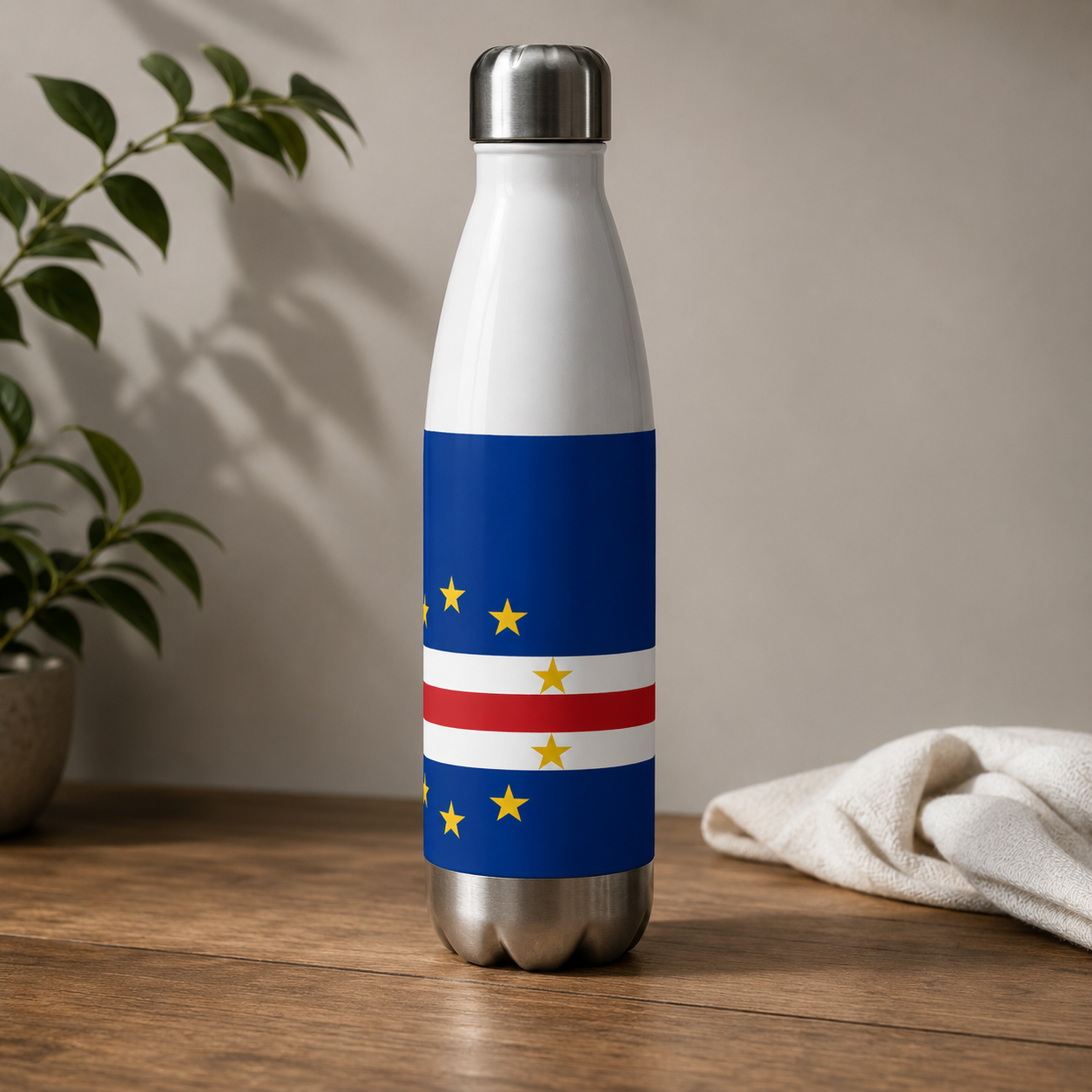 Gobelet en acier inoxydable - Drapeau Cap Vert